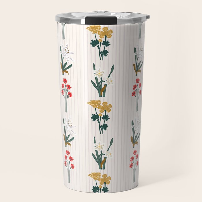 Israel Wildflowers Stripe Travel Mug Gallery Image 1
