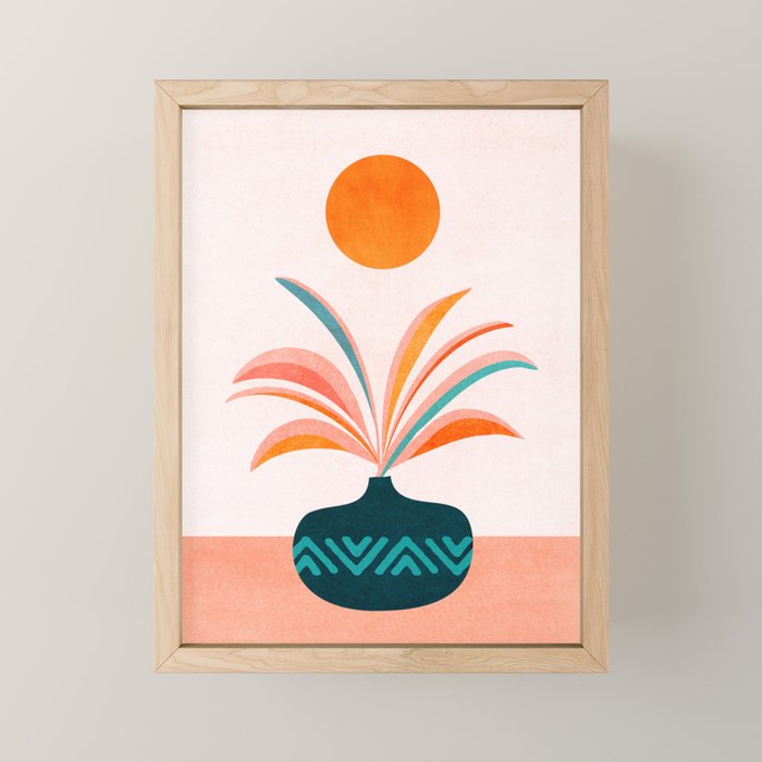Sun Worship Colorful Plant Illustration Mini Art Print Gallery Image 1