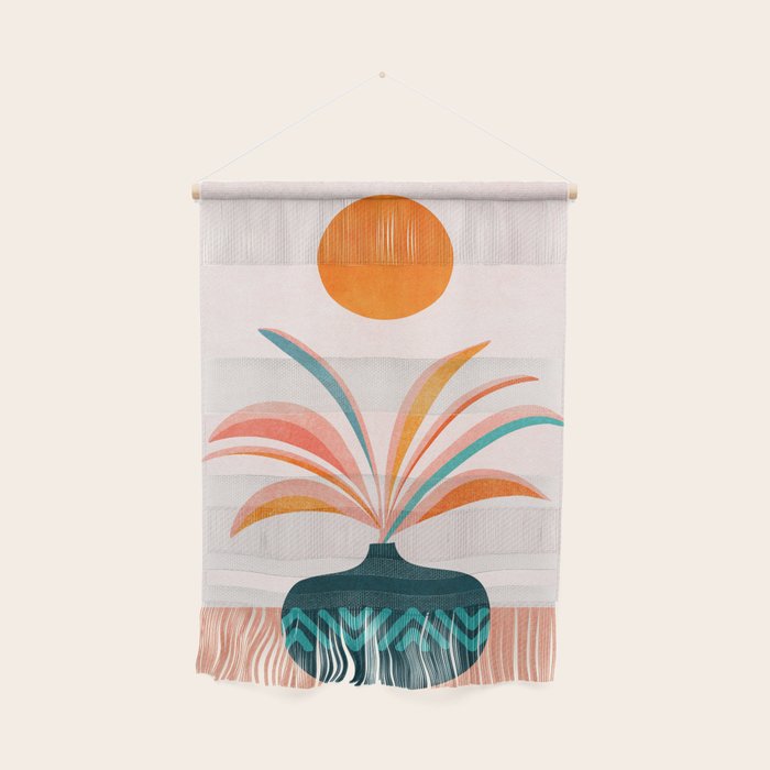 Sun Worship Colorful Plant Illustration Wall Hanging Gallery Image 1
