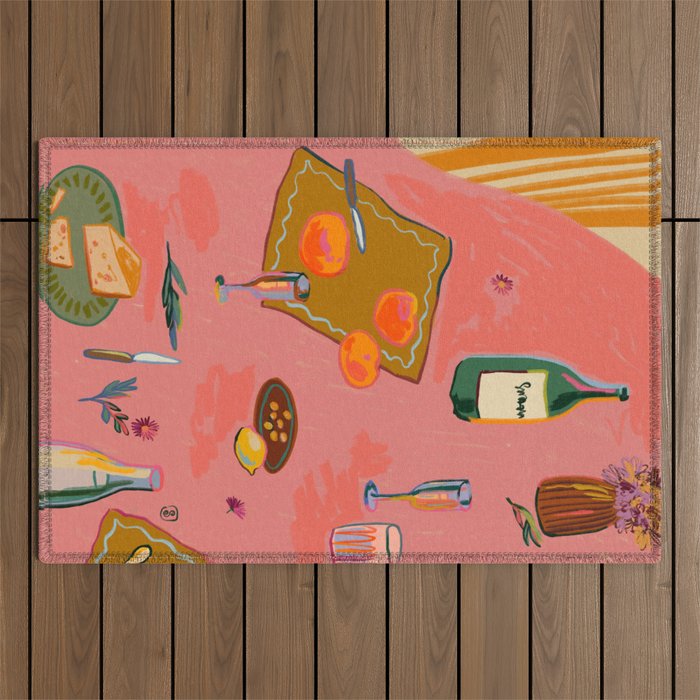 TANGERINES AND CHAMPAGNE Outdoor Rug Gallery Image 1