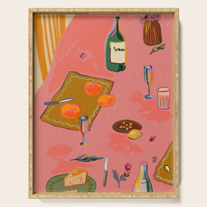 TANGERINES AND CHAMPAGNE Serving Tray Gallery Image 1