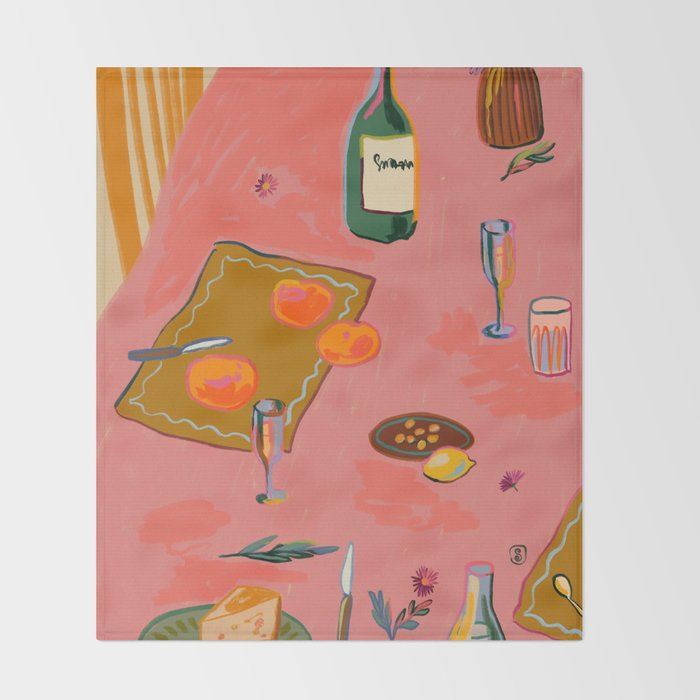 TANGERINES AND CHAMPAGNE Throw Blanket Gallery Image 2