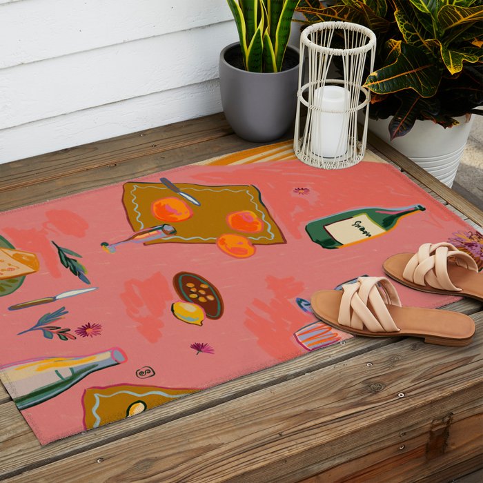 TANGERINES AND CHAMPAGNE Outdoor Rug Gallery Image 2