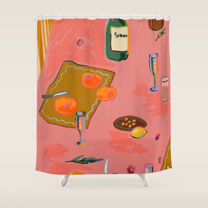 TANGERINES AND CHAMPAGNE Shower Curtain Gallery Image 1
