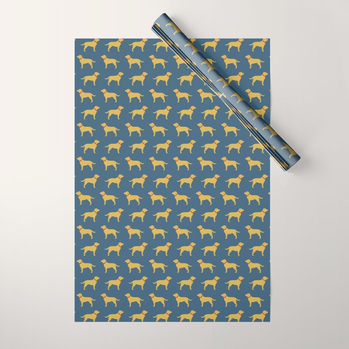 Yellow Labrador Retriever Dog Silhouette Wrapping Paper Gallery Image 1