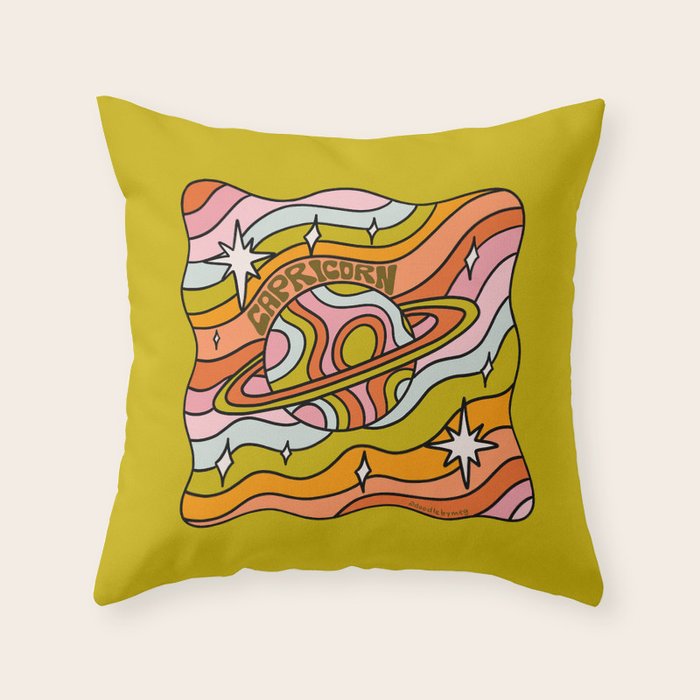 Capricorn Planet Throw Pillow Gallery Image 6