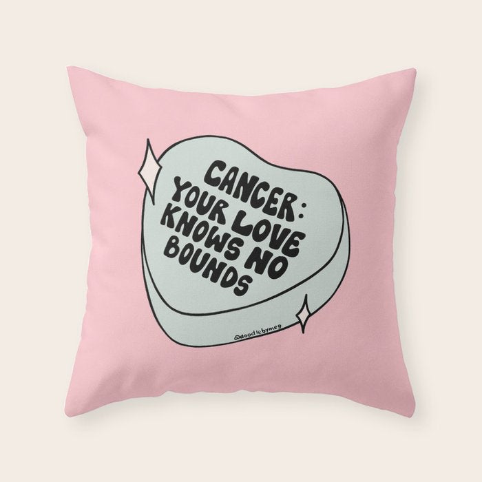 Cancer Conversation Heart Throw Pillow Gallery Image 6