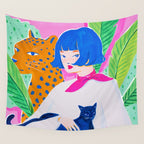 Cat Lady Wall Tapestry Gallery Image 4