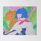 Cat Lady Throw Blanket Gallery Image 2