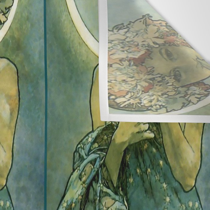 Alphonse Mucha "The Moon and the Stars Series: The Moon" Wall Tapestry Gallery Image 3