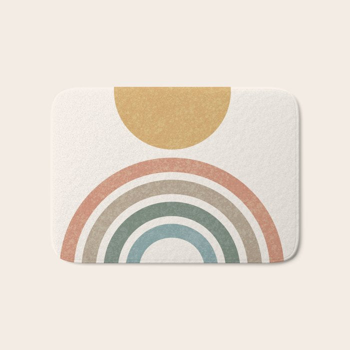 Mid-Century Modern Rainbow Bath Mat Gallery Image 1