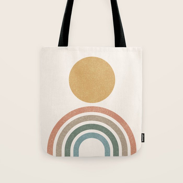 Mid-Century Modern Rainbow Tote Bag Gallery Image 1