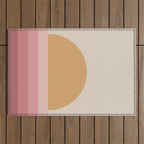Minimal Retro Sunset Sunrise - Neutral Pink Outdoor Rug Gallery Image 1