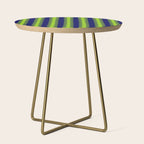 Wavy Stripes Lime Green and Navy Blue Ogee A-Go-Go Bold Retro Contemporary Pattern Side Table Gallery Image 1