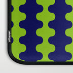 Wavy Stripes Lime Green and Navy Blue Ogee A-Go-Go Bold Retro Contemporary Pattern Laptop Sleeve Gallery Image 3