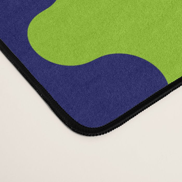 Wavy Stripes Lime Green and Navy Blue Ogee A-Go-Go Bold Retro Contemporary Pattern Desk Mat Gallery Image 4