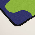 Wavy Stripes Lime Green and Navy Blue Ogee A-Go-Go Bold Retro Contemporary Pattern Desk Mat Gallery Image 4