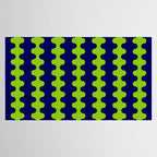 Wavy Stripes Lime Green and Navy Blue Ogee A-Go-Go Bold Retro Contemporary Pattern Tablecloth Gallery Image 2