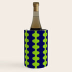 Wavy Stripes Lime Green and Navy Blue Ogee A-Go-Go Bold Retro Contemporary Pattern Wine Chiller Gallery Image 1