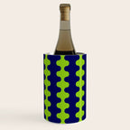 Wavy Stripes Lime Green and Navy Blue Ogee A-Go-Go Bold Retro Contemporary Pattern Wine Chiller Gallery Image 2