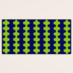 Wavy Stripes Lime Green and Navy Blue Ogee A-Go-Go Bold Retro Contemporary Pattern Desk Mat Gallery Image 3