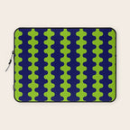 Wavy Stripes Lime Green and Navy Blue Ogee A-Go-Go Bold Retro Contemporary Pattern Laptop Sleeve Gallery Image 1