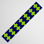Wavy Stripes Lime Green and Navy Blue Ogee A-Go-Go Bold Retro Contemporary Pattern Table Runner Gallery Image 3