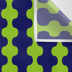 Wavy Stripes Lime Green and Navy Blue Ogee A-Go-Go Bold Retro Contemporary Pattern Wall Tapestry Gallery Image 3