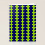Wavy Stripes Lime Green and Navy Blue Ogee A-Go-Go Bold Retro Contemporary Pattern Stationery Card Gallery Image 2