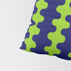 Wavy Stripes Lime Green and Navy Blue Ogee A-Go-Go Bold Retro Contemporary Pattern Pillow Sham Gallery Image 4