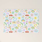 Colorful funny kid doodle art pattern Welcome Mat Gallery Image 1