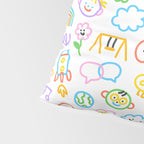 Colorful funny kid doodle art pattern Pillow Sham Gallery Image 4