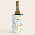 Colorful funny kid doodle art pattern Wine Chiller Gallery Image 2