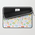 Colorful funny kid doodle art pattern Laptop Sleeve Gallery Image 2