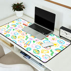 Colorful funny kid doodle art pattern Desk Mat Gallery Image 2