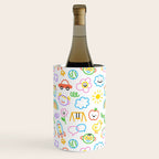 Colorful funny kid doodle art pattern Wine Chiller Gallery Image 3