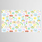 Colorful funny kid doodle art pattern Tablecloth Gallery Image 2