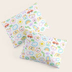 Colorful funny kid doodle art pattern Pillow Sham Gallery Image 3