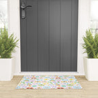 Colorful funny kid doodle art pattern Welcome Mat Gallery Image 3