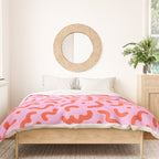 Pink line doodle squiggle pattern Duvet Cover Gallery Image 3