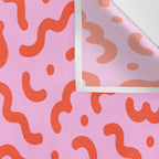 Pink line doodle squiggle pattern Wall Tapestry Gallery Image 3