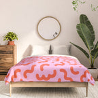 Pink line doodle squiggle pattern Comforter Gallery Image 3