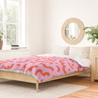 Pink line doodle squiggle pattern Duvet Cover Gallery Image 2