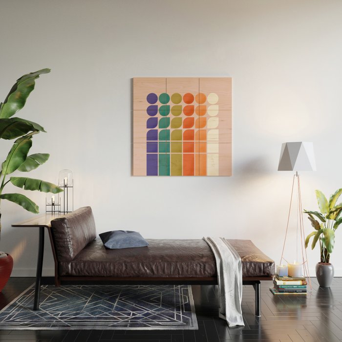 Colorful Changing Shapes Wood Wall Art Gallery Image 2
