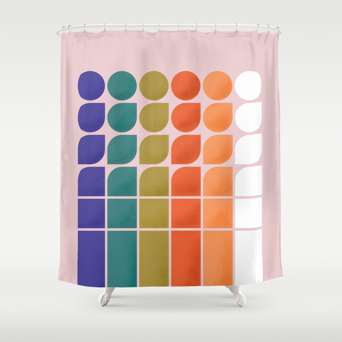 Colorful Changing Shapes Shower Curtain Gallery Image 1