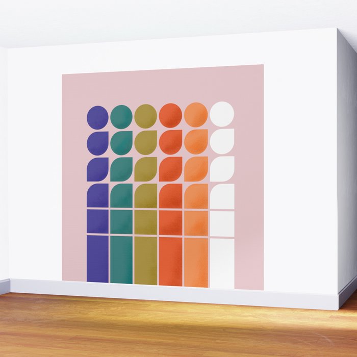 Colorful Changing Shapes Wall Mural Gallery Image 2