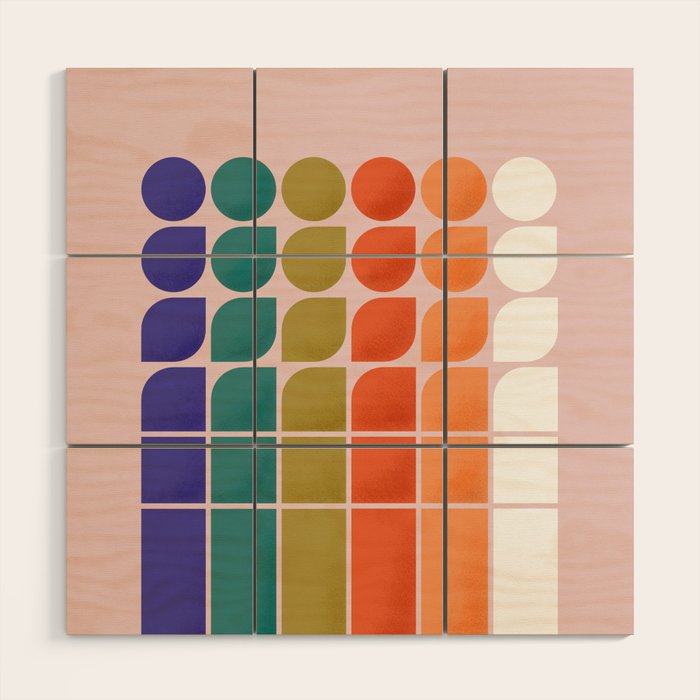 Colorful Changing Shapes Wood Wall Art Gallery Image 1