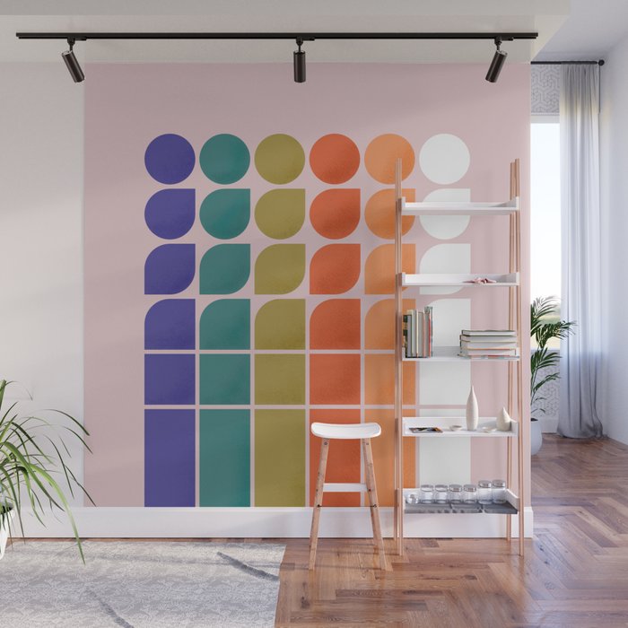 Colorful Changing Shapes Wall Mural Gallery Image 1
