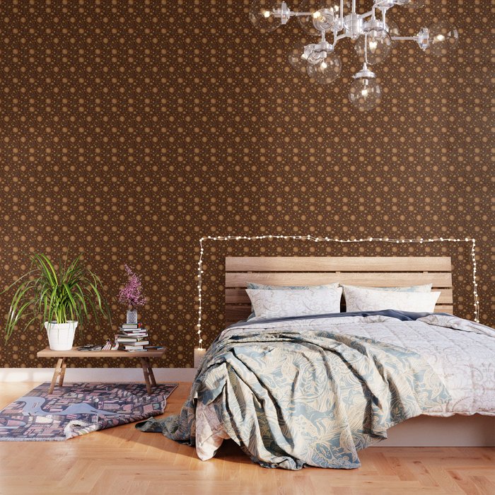 Vintage Star Collage Print in Rust Wallpaper Gallery Image 3