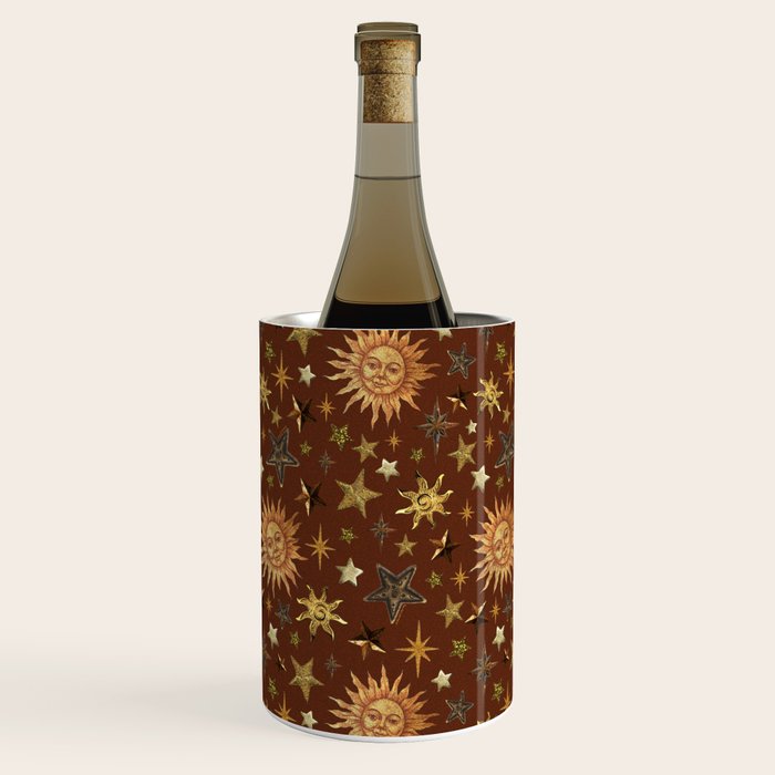 Vintage Star Collage Print in Rust Wine Chiller Gallery Image 2